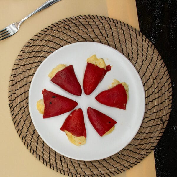 Pimientos rellenos de bacalao sin salsa Gesalaga