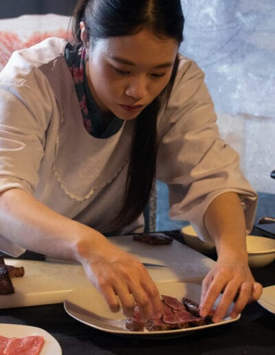 Marika Watanabe en la Master Class de Wagyu japonés de Okelan