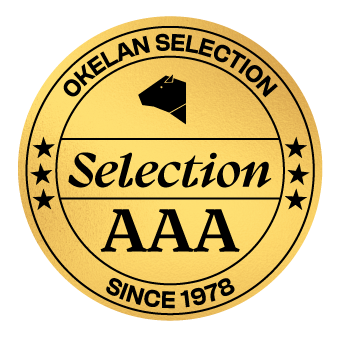 OKELAN_Nueva-etiqueta-REDONDA-SELLO-dorado Logo categoría Super Premium de Okelan